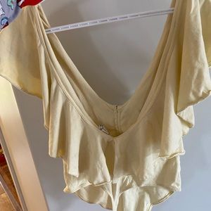 Free people pale yellow body suit